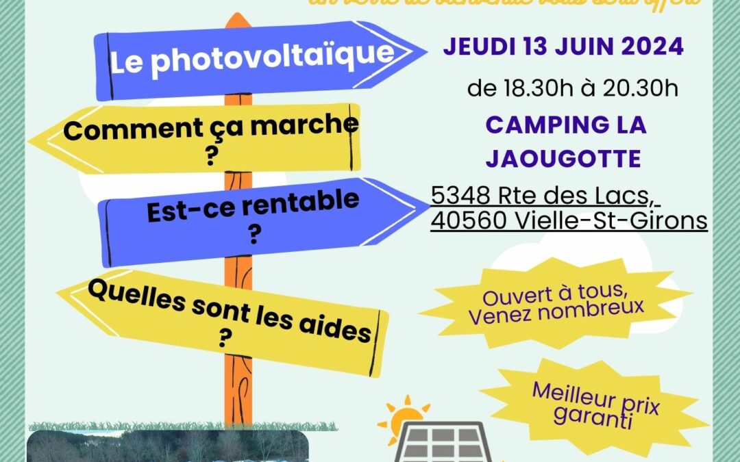 Visite d’une installation de panneaux solaires & réunion d’information photovoltaïque à Vielle-Saint-Girons (40)